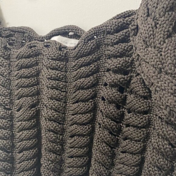 Zara Brown Cable Knit Vest Top Size M — Blogger Favorite - Picture 7 of 8